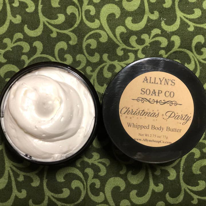 Christmas Party Whipped Body Butter for wholesale by Allyn’s Soap Co.