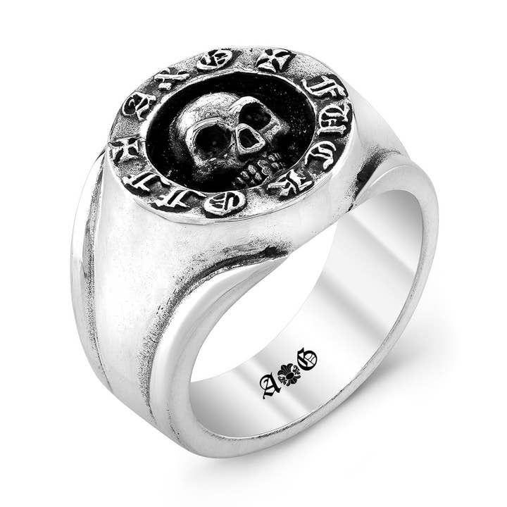 Bague en argent sterling FO Skull pour la vente par agrock-usa.com