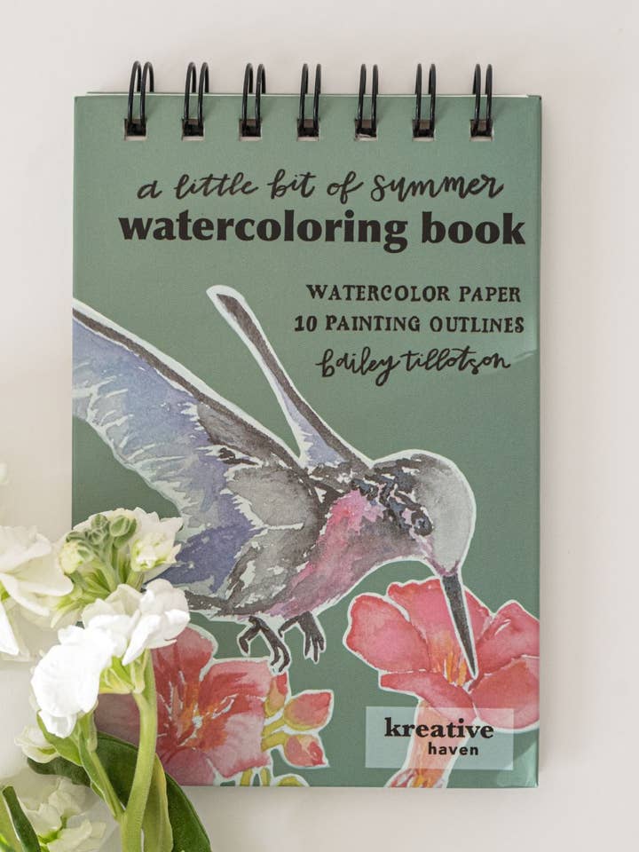 Little Bit of Summer - Mini Watercoloring Book for wholesale by Bailey Rae Studio