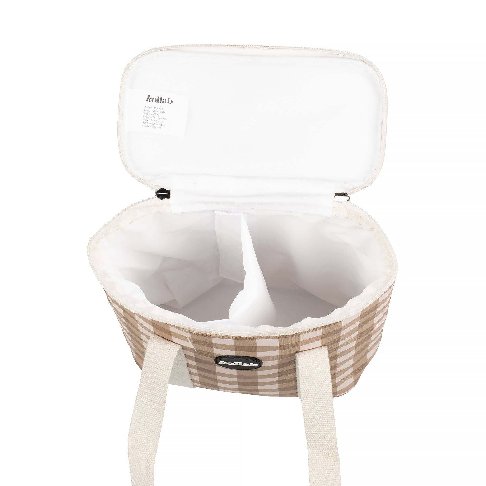 Kollab - Wholesale Beer/Wine Caddy - Wine Cooler Bag Olive Check2