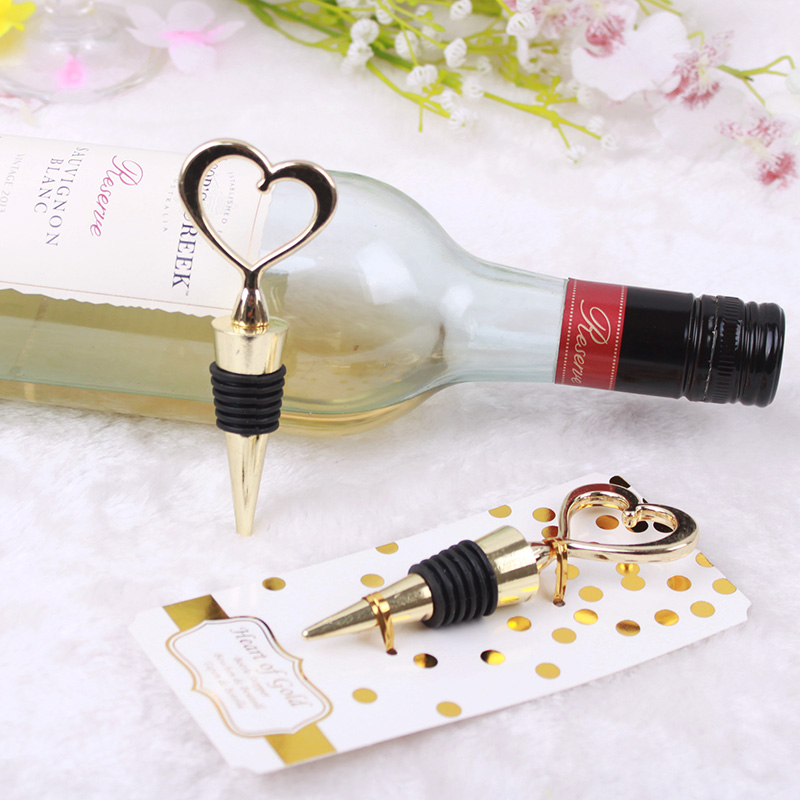 Sostraw & SmartThings - Wholesale Wine Stopper - Bottle Stopper - Heart - Gold or Silver5