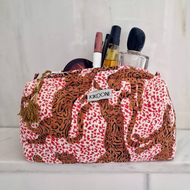 kikooni – Großhandel Schmink-/Kosmetiktasche – handgemachte Kosmetiktasche "h.Leopard"