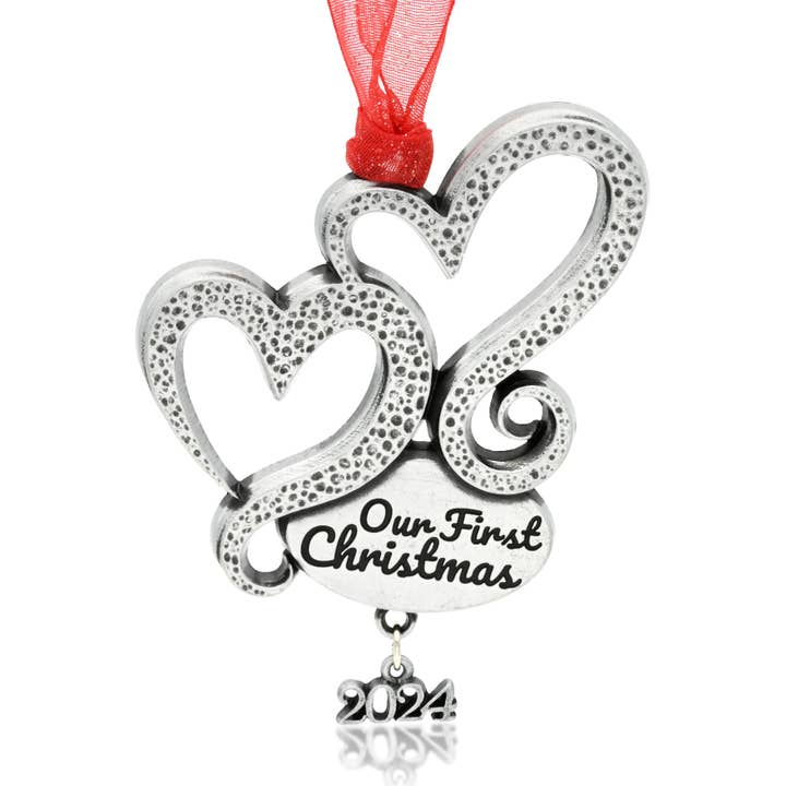 First Christmas Hearts Wedding Ornament for wholesale by Gloria Duchin