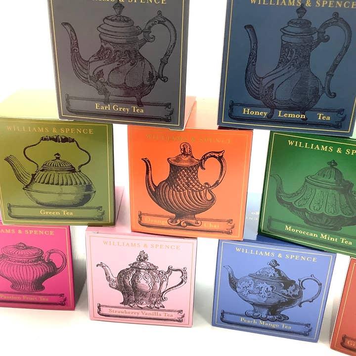 All Little Cute Things - Wholesale Tea Bags - Vintage Silver Teapots Antiques Assorted Tea Boxes