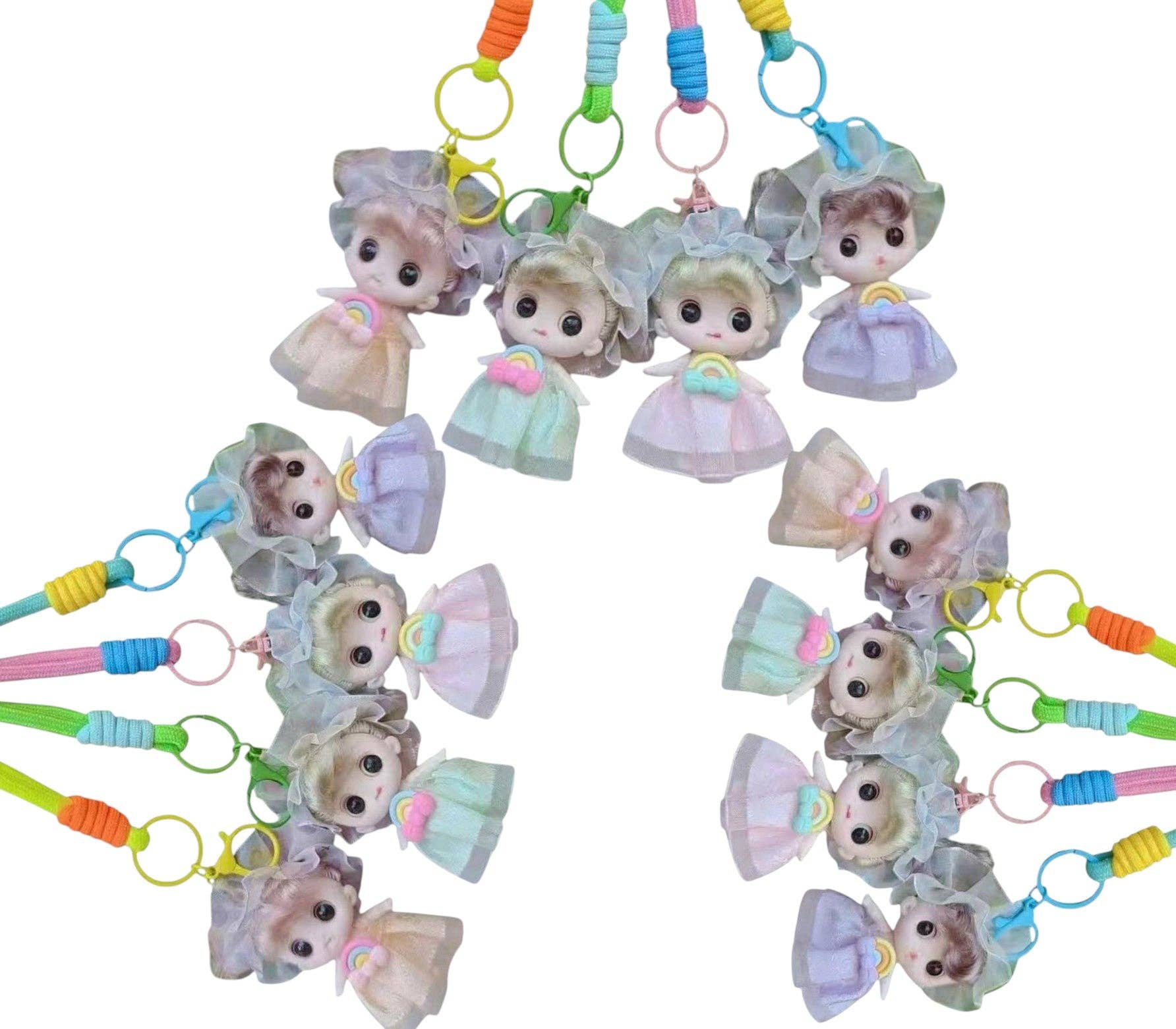 ASSORTED Rainbow Fairy Keychain KC1205-43-C (12PC) for wholesale on Faire2