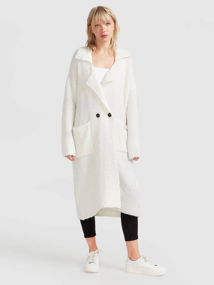 Born To Run Sustainable Sweater Coat for wholesale by belle & bloom