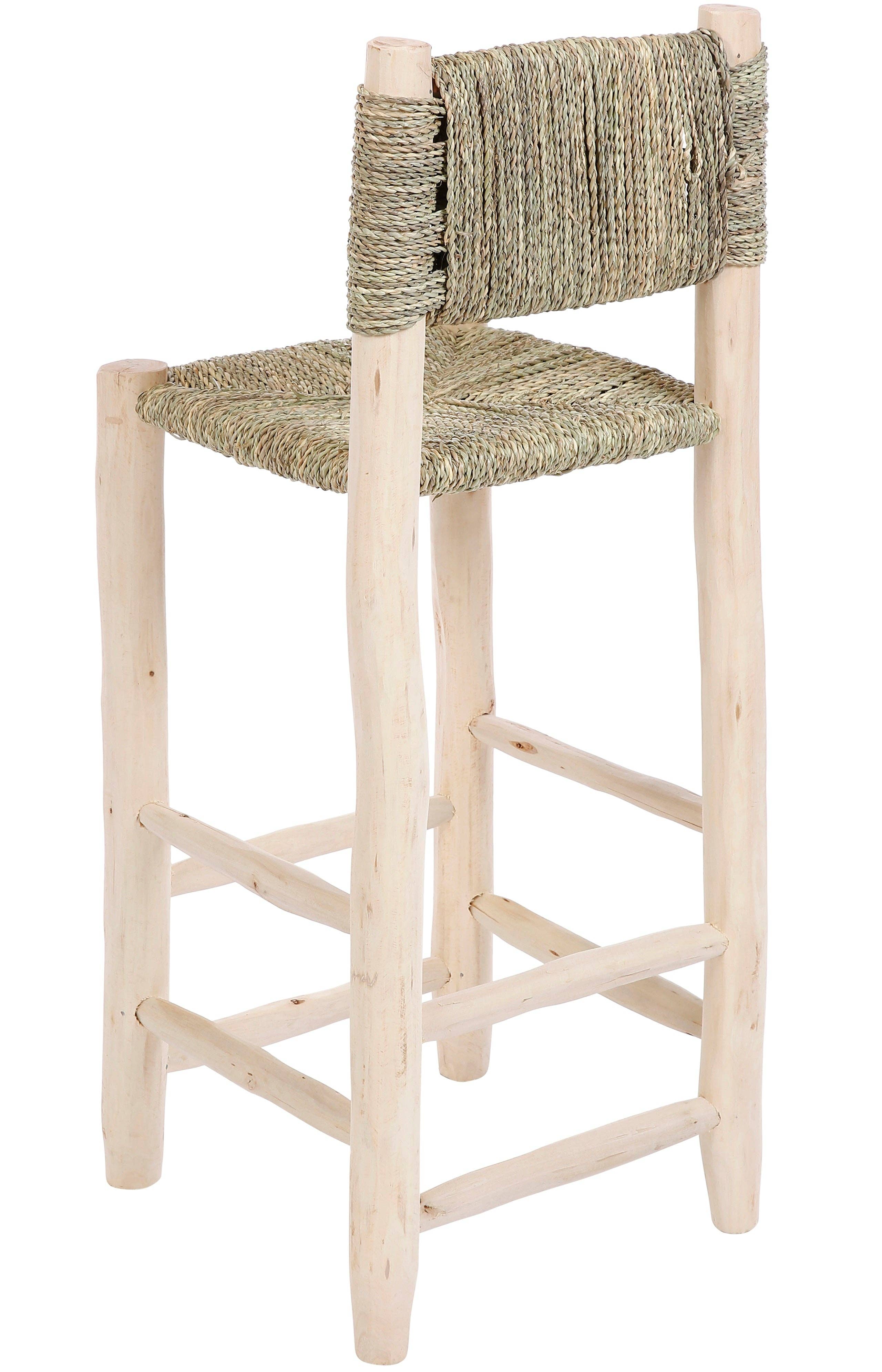 Bohome Living – Tamborete por atacado – Cadeira alta de madeira e corda - 70 cm3