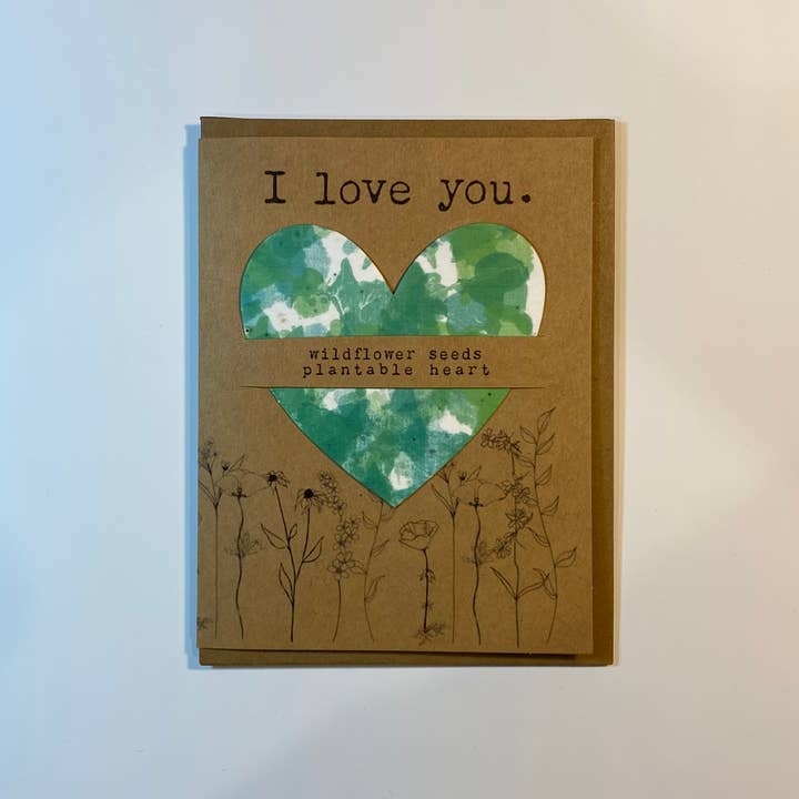 The Raven’s Edge Studio - Vendita all'ingrosso Biglietti d'amore - Carta Plantable Heart | Love Card | Carta di San Valentino ecologica