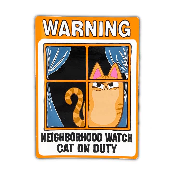 Neighborhood Watch Cat Window Cling - Judgy Orange Tabby für den Großhandel von BluVelvetArt