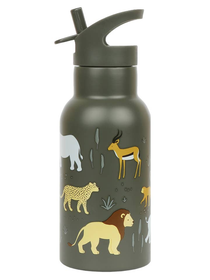Stainless steel drink/water bottle for kids: Savanna for wholesale by A Little Lovely Company