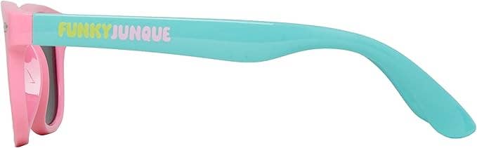 Funky Junque - Wholesale Zonnebrillen - Kinderen - Flexibele zonnebrillen met draad voor kinderen - roze turkooise/rooklenzen3