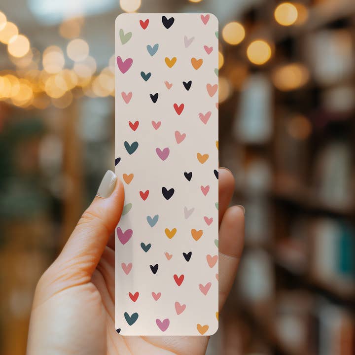 Retro Valentine Hearts Bookmark for wholesale by Indie Heart Studio
