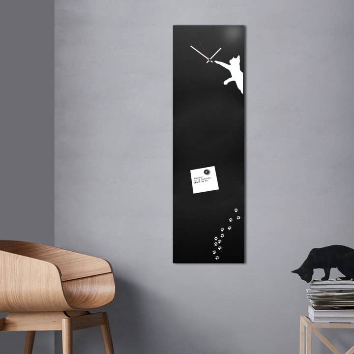 dESIGNoBJECT.it - Wholesale Wall Clock - Magnetic Blackboard Cat Clock2