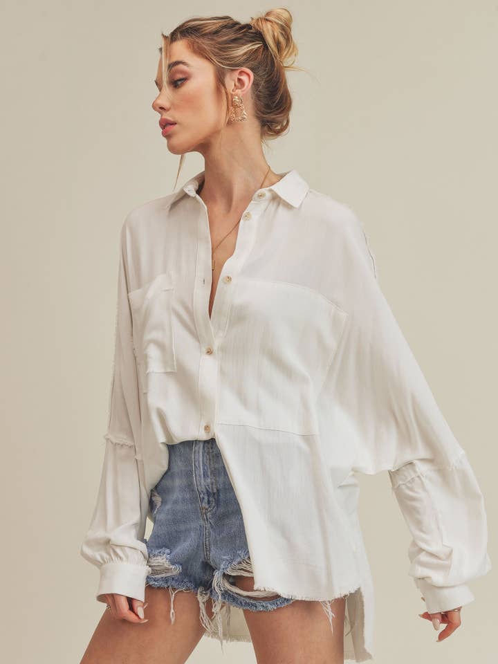 AEMI + CO - Wholesale Button Down Shirt - Women's - 879AK Delilah Shirt
