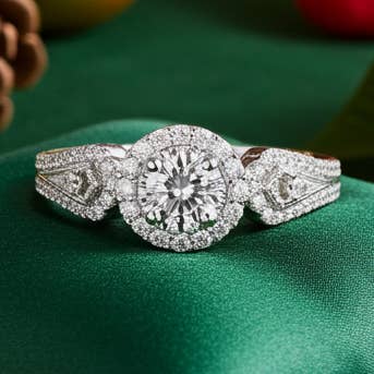 King Of Bling's 1,59 ct kubisk zirkonia vit sterlingsilver förlovningsringar för män/kvinnor storlek 7 för wholesale av KING OF BLINGS