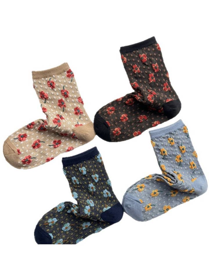 Rufia - Blommiga Präglade Bohemiska Mellanstrumpor för wholesale av Funkyrel® Atzbranding Limited