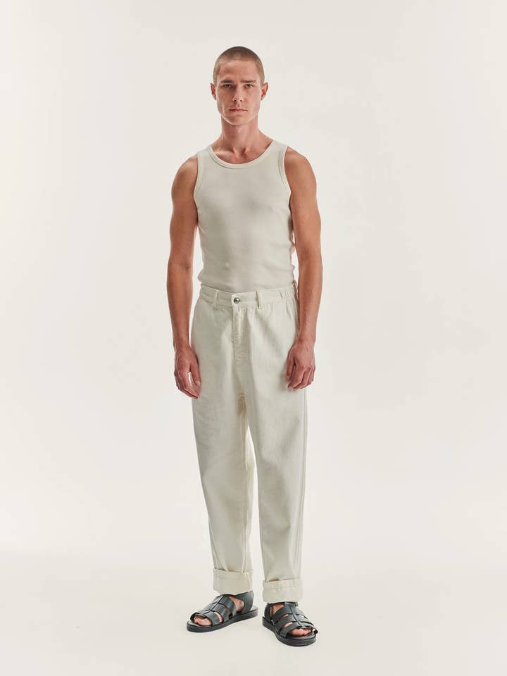 NOYOCO - Wholesale Tank Top - Women's - Leo Ecru Tank Top1