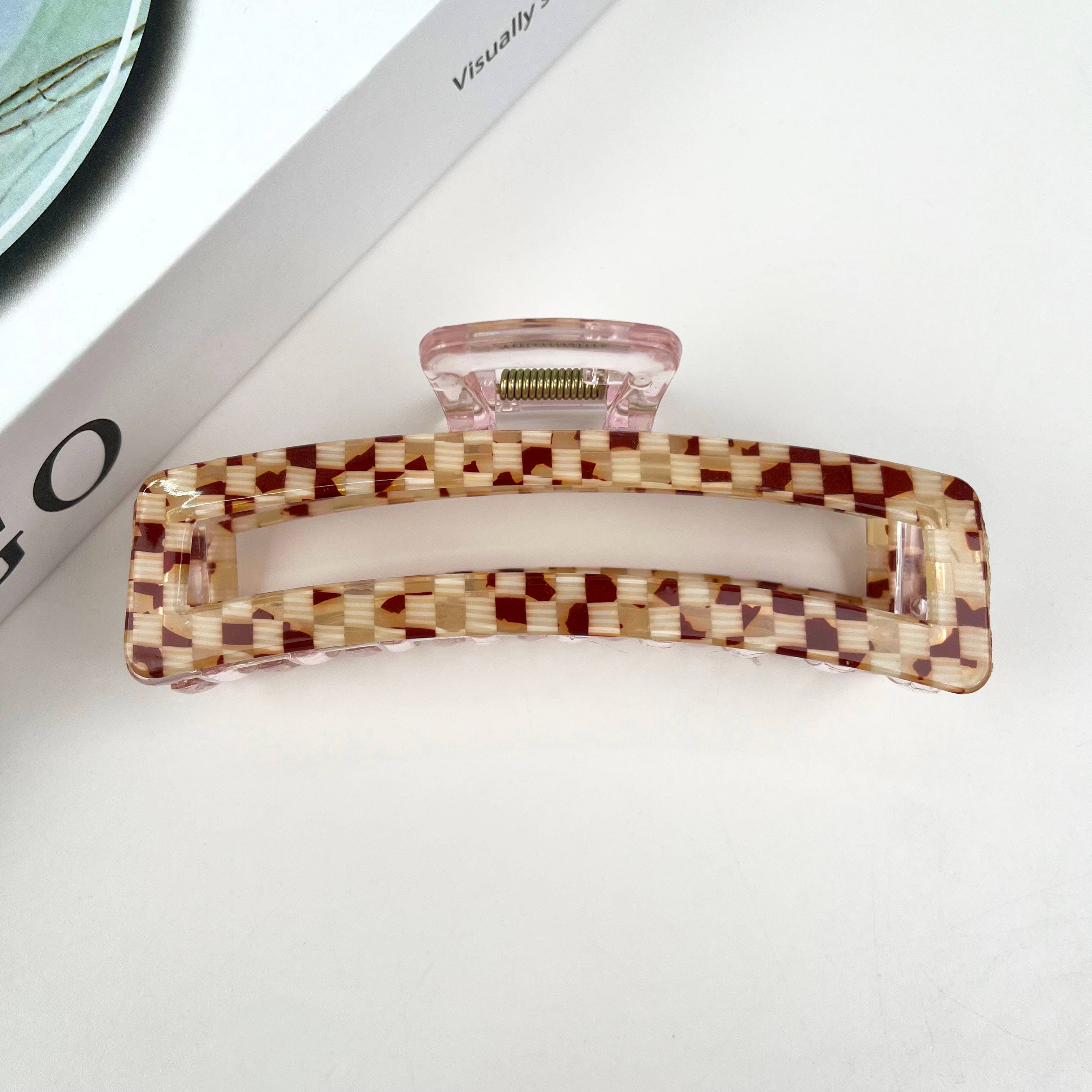 mildstyles - Wholesale Hair Clip - Women's - Checkerboard rectangular hair claw clip7