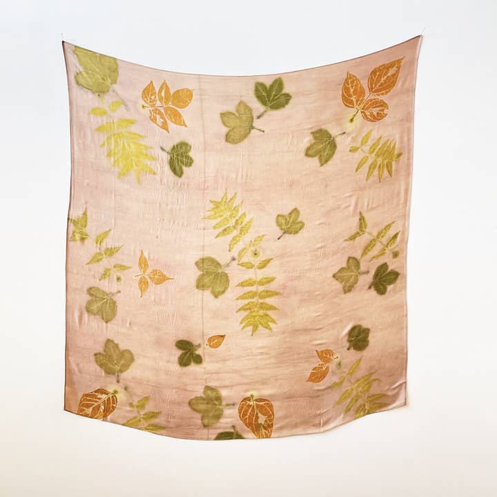 Happy French Gang - Wholesale Scarf – Women's - Ecoprinted Silk Scarf - Pink4