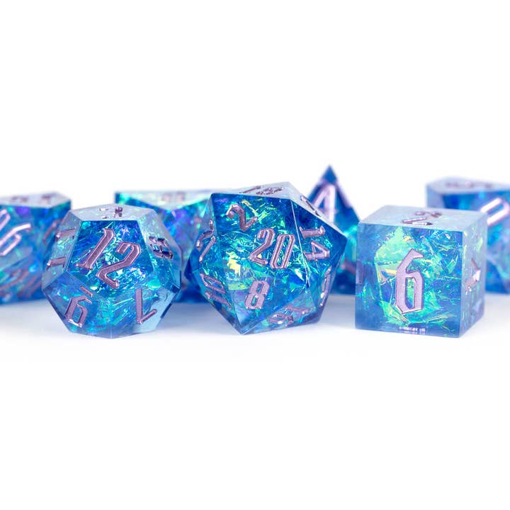 FanRoll by Metallic Dice Games - Vente Dé - Dés à inclusion Sharp Edge fabriqués à la main de première qualité (18 options)