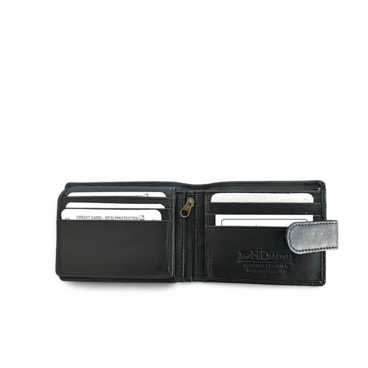 Black SMW09HL ~ Sheepskin Men's Tab Wallet for wholesale on Faire3