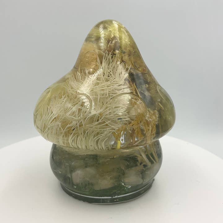 Large Mushroom Figurine with Citrine Crystals for wholesale by Seriously Perfect Finds, LLC