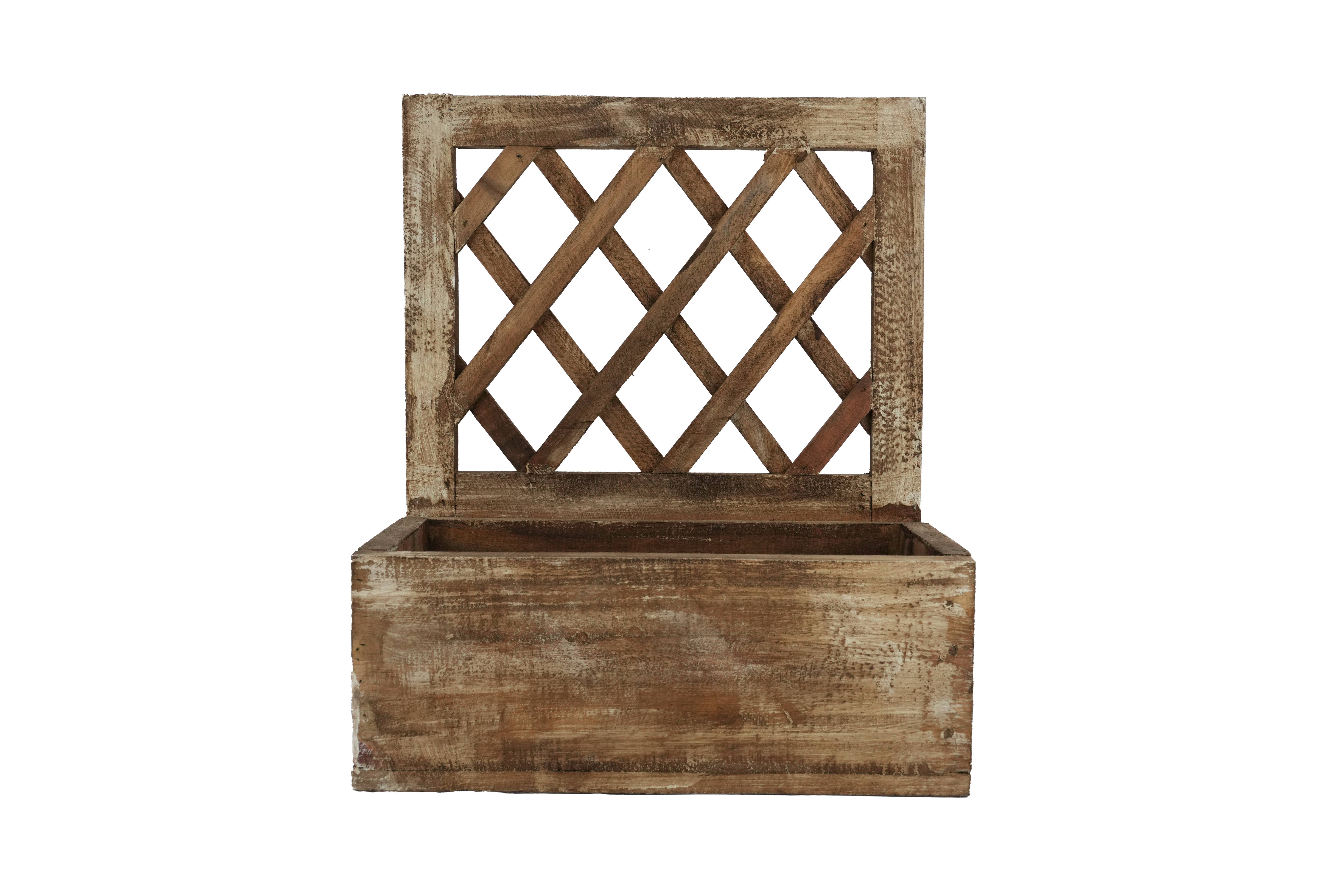 My Amigos Imports - Wholesale Planter Box - Farmhouse Lattice Wall Planter-WH-16x8x16H-Garden Decor1