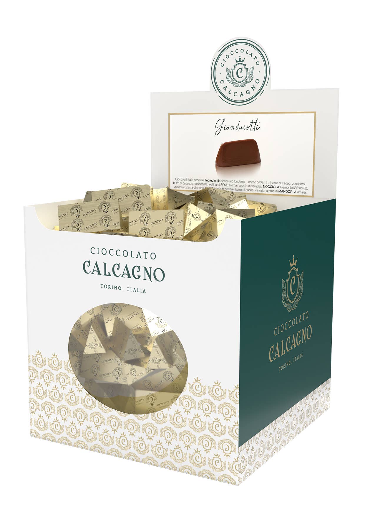 Cioccolato Calcagno - Wholesale Chocolate - Gianduiotti Classici Countertop Display1