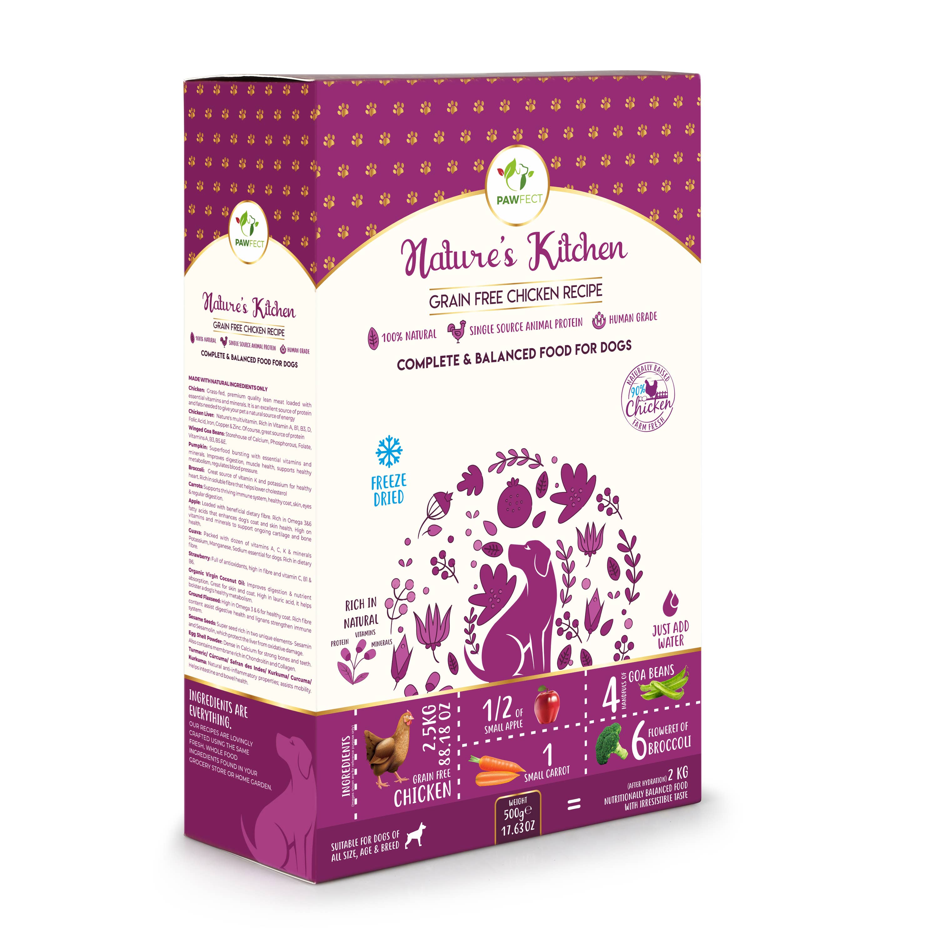 Pawfect Foods – wholesale Pet food – Dog – Pawfect Nature's Kitchen Freeze-Dried Chicken Recipe Dog Food | Complete & Balanced Meal | Lean Protein for Muscle & Weight Control | 100% Natural | Grain-Free | Supports Vitality0