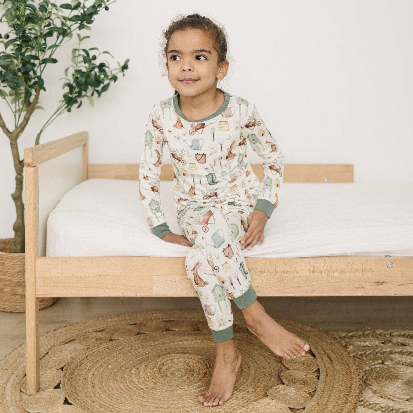 Little Joy Co. - Wholesale Sleepwear Set - Kids - Cottontail Garden 2pc Bamboo Pajama Set - Easter PJs Bunny6