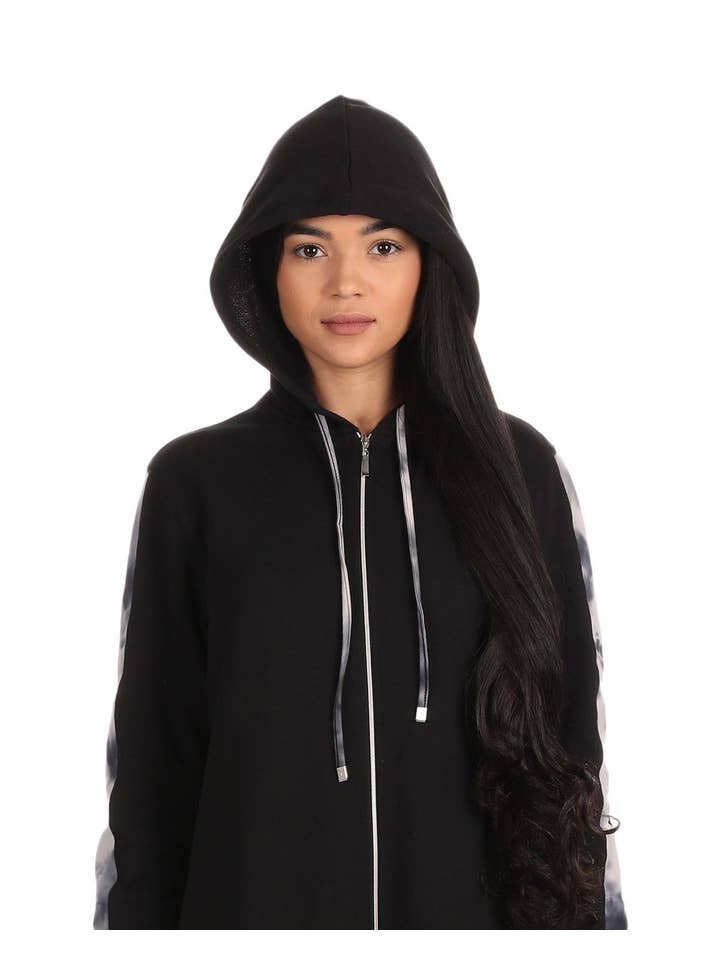 Nero Vestaglia con zip in spugna francese in misto cotone in vendita all'ingrosso su Faire2