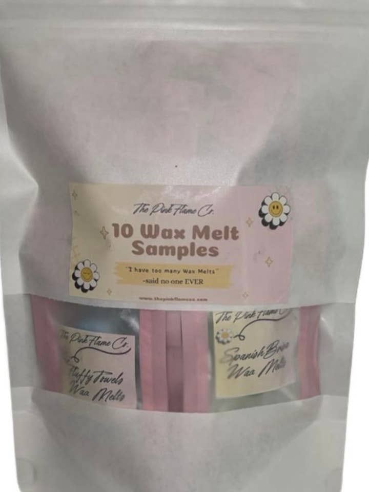 10x wax melt samples pouches for wholesale by The Pink Flame