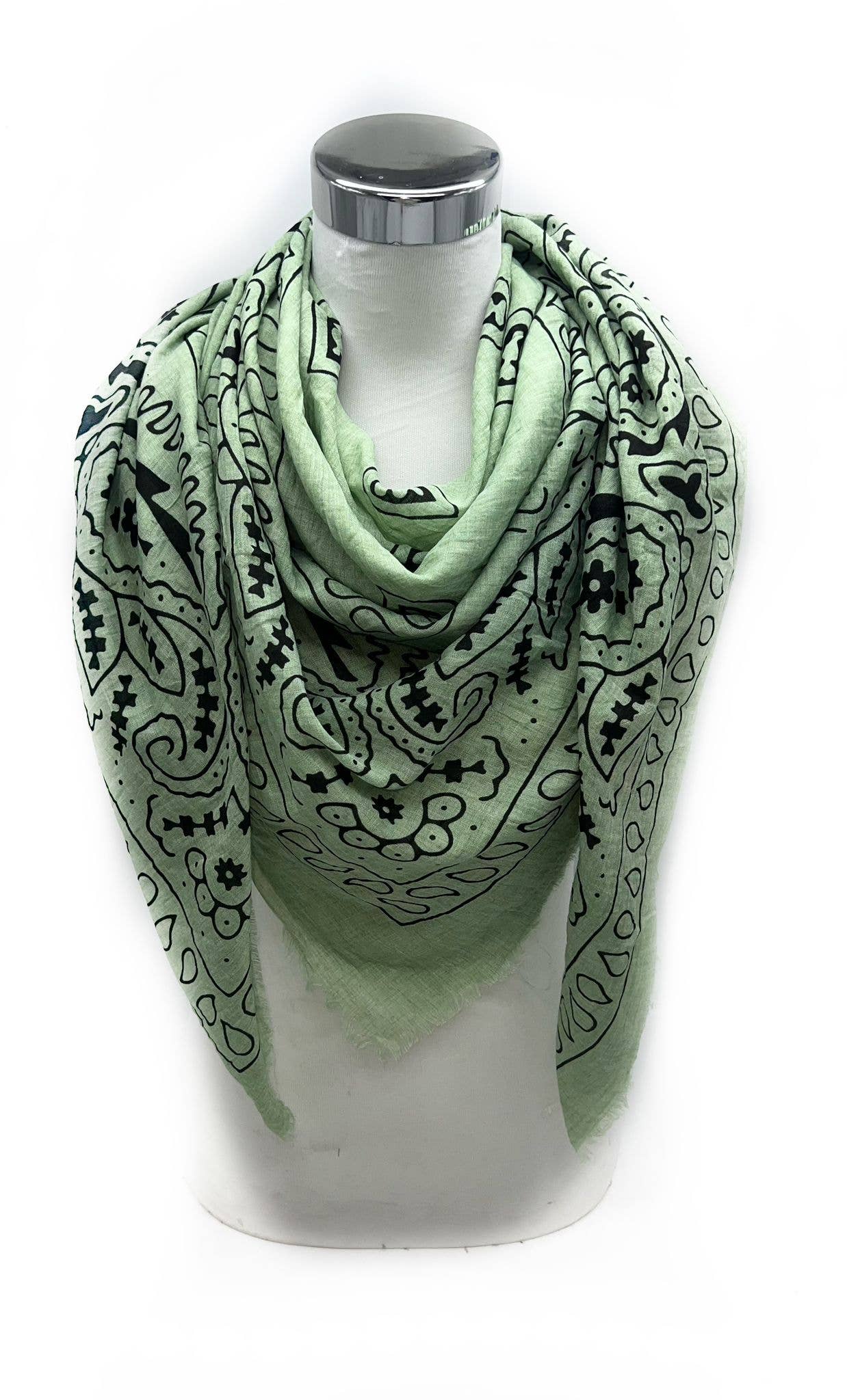 LINETA - Vente Écharpe – femme - 46735-A5 Foulard grand carré motif bandana 0