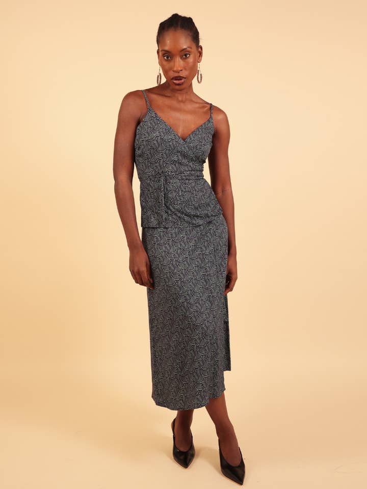 Bada Wrap Midi Printed Skirt for wholesale by IN OUR NAME