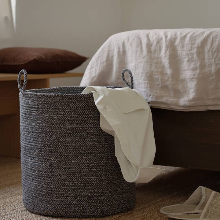 SUNNY HOME - Vente Paniers - Panier en corde de coton avec poignées – Loops S7