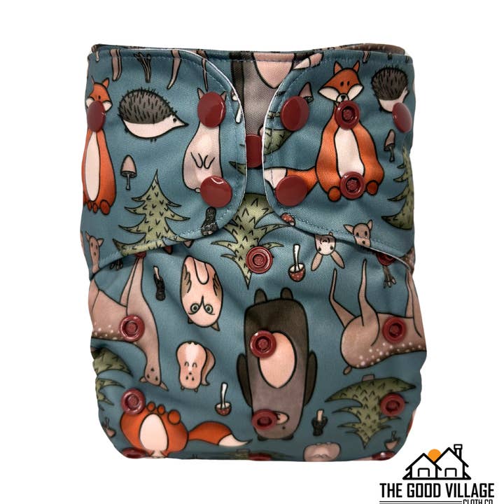 One Size Pocket Diaper | Forest Friends for wholesale by The Good Village Cloth Co + Market