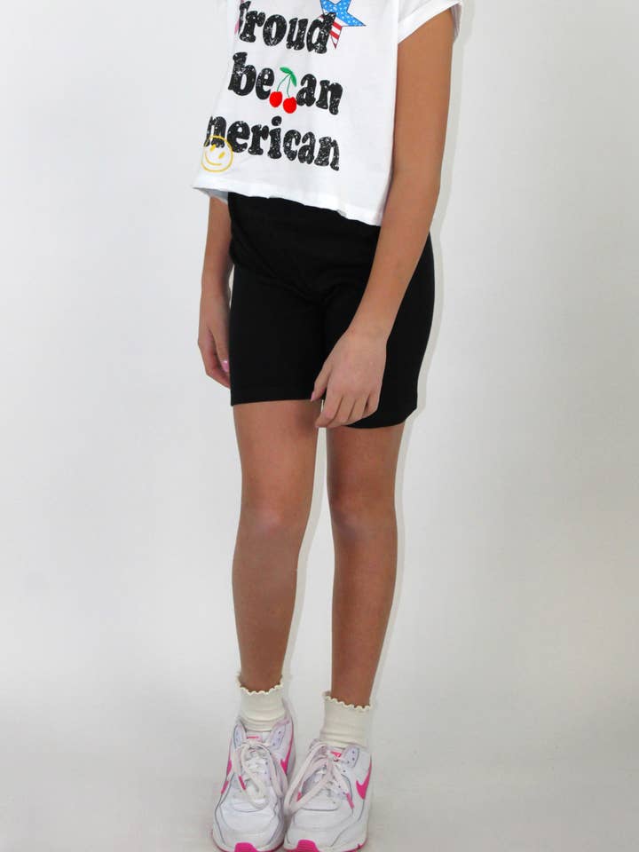 Paper Flower - Wholesale Shorts - Kids - Rib bike short - black1