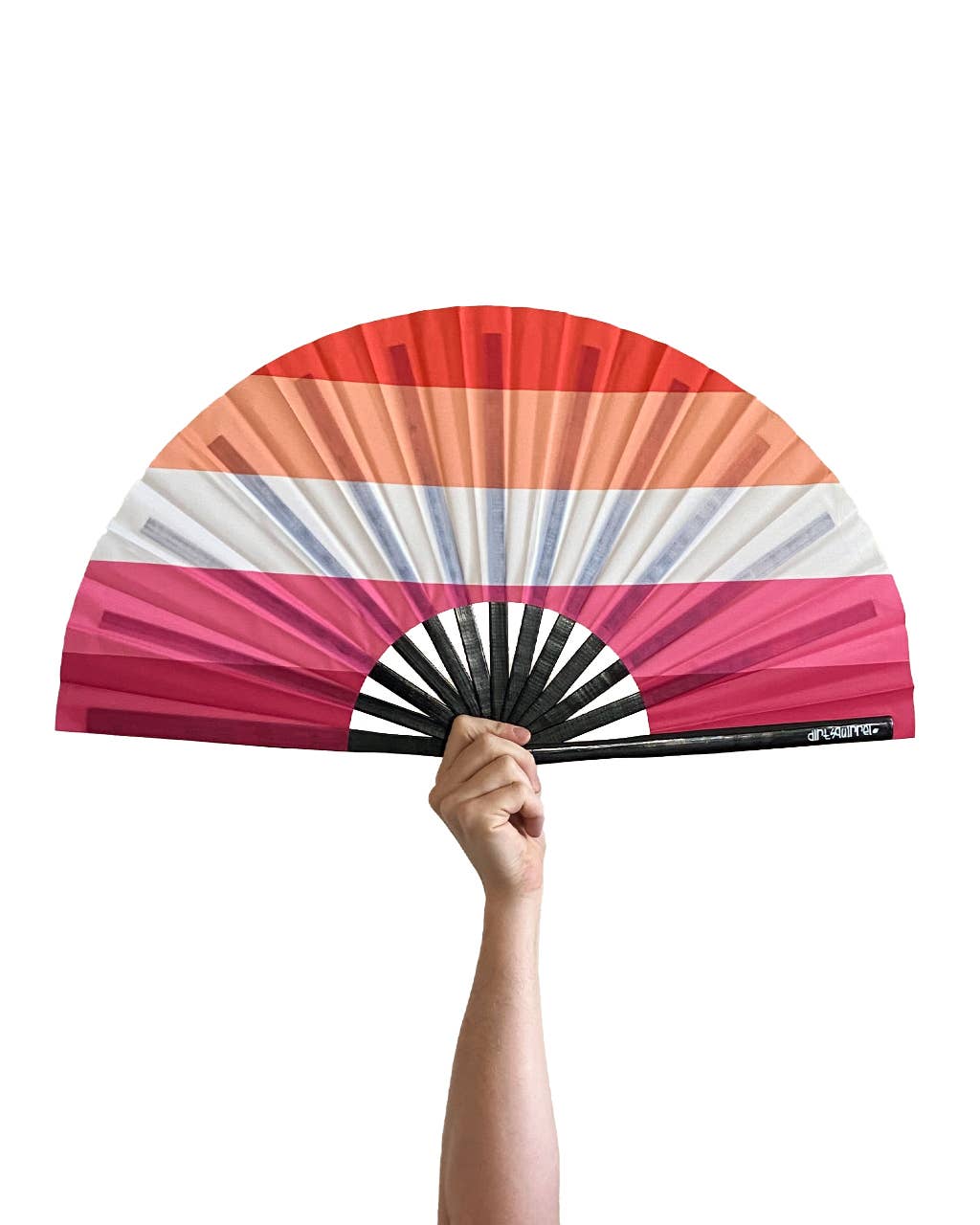Dirt Squirrel Apparel - Wholesale Handheld Folding Fan - Lesbian Flag Fan