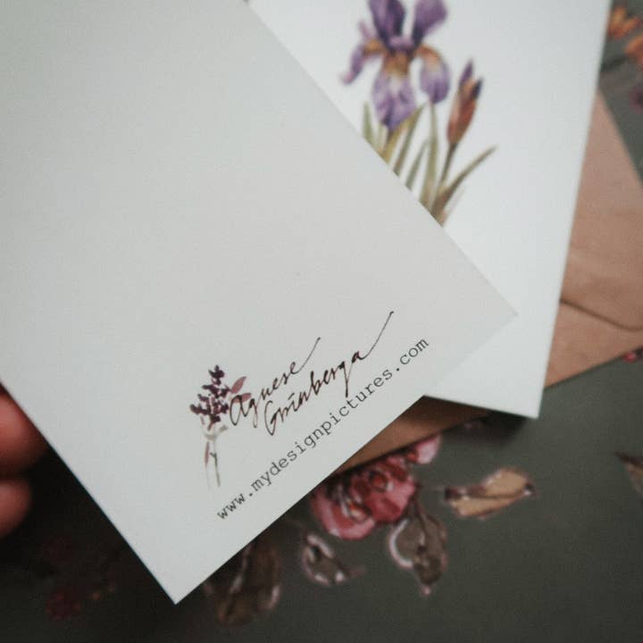 MyDesignPictures – wholesale Vardagliga hälsningskort – Blå iris blomma, litet platt kort