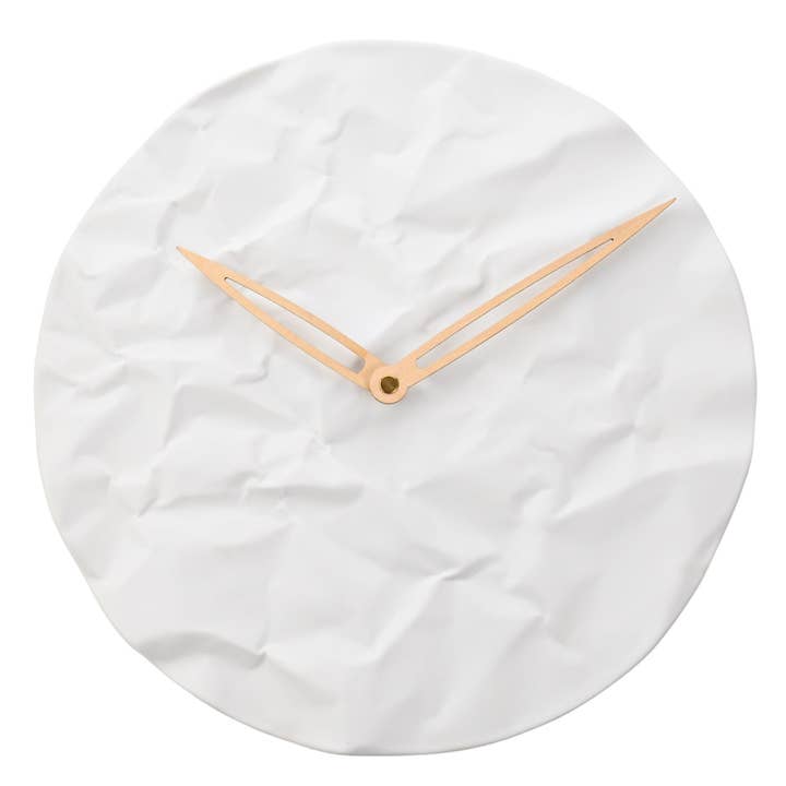 Reloj de pared Interval de porcelana blanca, 32 cm, textura arrugada para venta al por mayor de WIDDOP and Co.