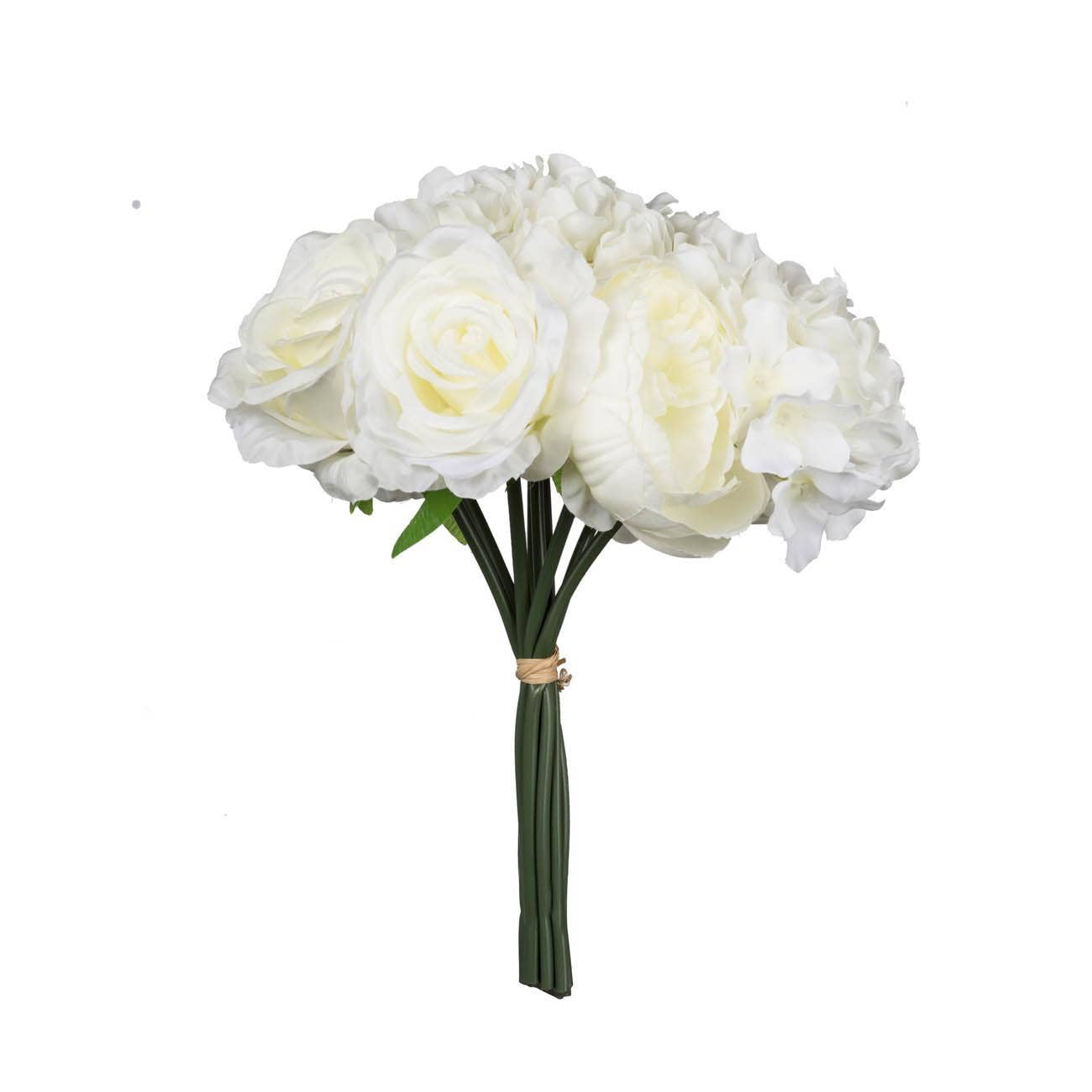 A&B Home Group Inc. - Wholesale Artificial Flowers - D10x13" Peony/Hydrangea/Rose X9 Bouquet - Cream0