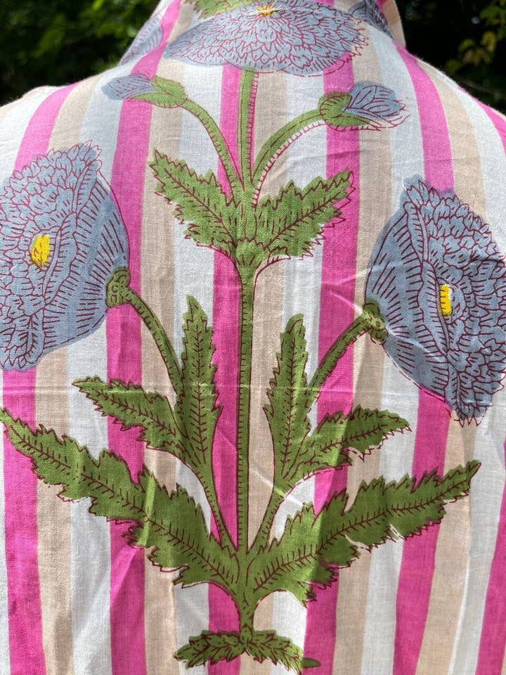 Bhawana Handicrafts - Wholesale Dress - Women's - Hand Block Printed Summer Cotton Dress with Floral Print6