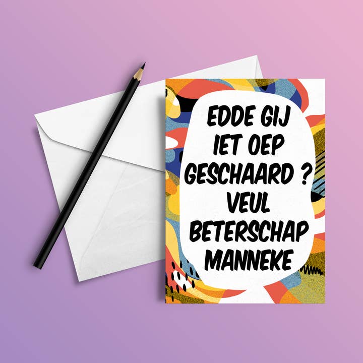 iet oepgeschaard? - wenskaart tante Colette voor wholesale door Studio Frits