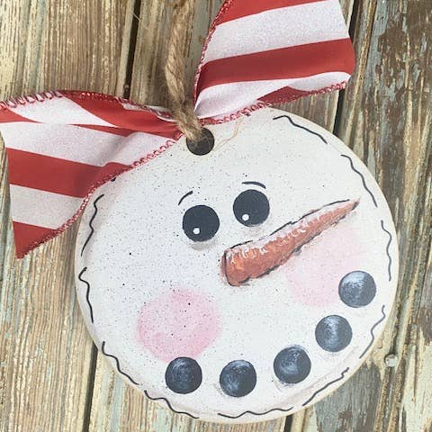 Snowman Ornament, Wood Ornament, Hand Painted Print for wholesale by Vick Crafts