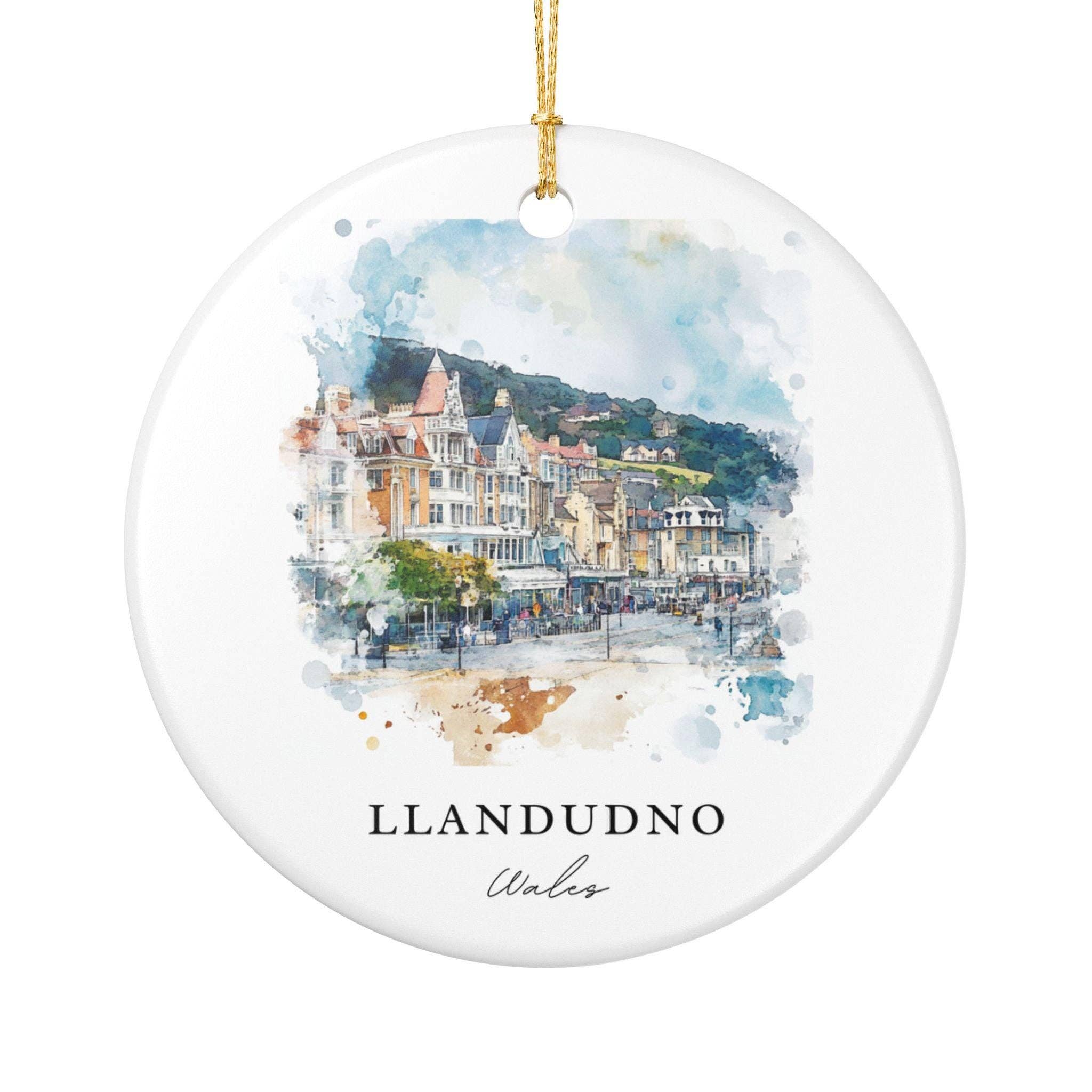 Premium Travel Art - Wholesale Ornament - Llandudno Ornament: Unique Llandudno Souvenir, Wales Xmas Decor, and Authentic Wales Gift1
