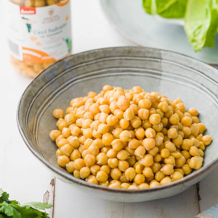 Mediterranea Foods - Wholesale Beans - Gluten-Free Boiled Biodynamic Sultano Chickpeas 300G4