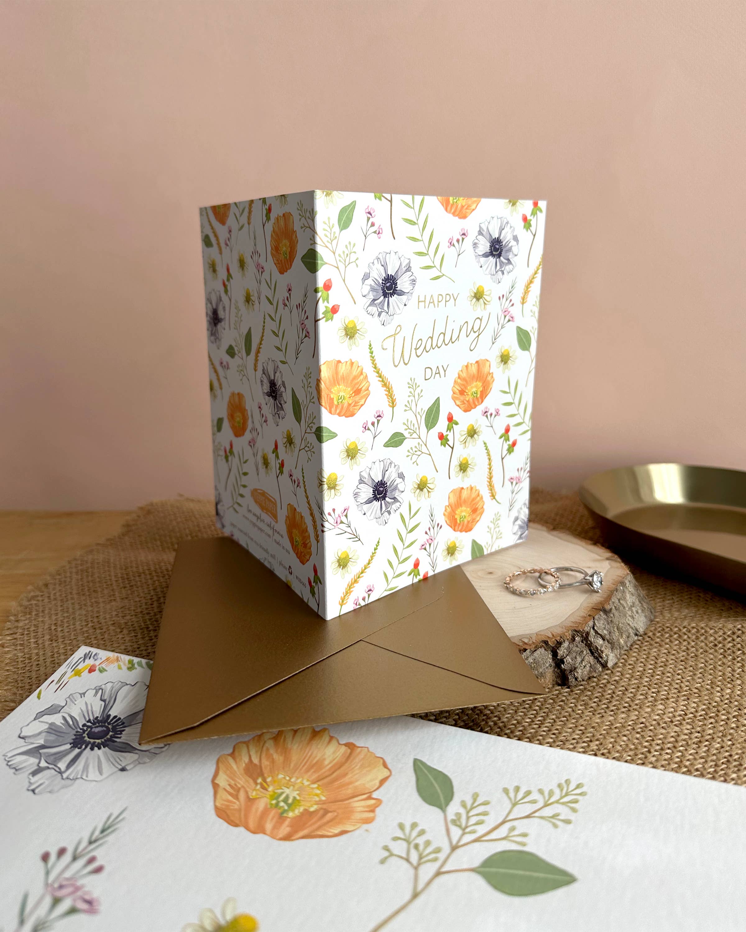 Yeppie Paper – Großhandel Hochzeitskarte – Glückwunschkarte zur Blumenhochzeit mit Folienprägung6