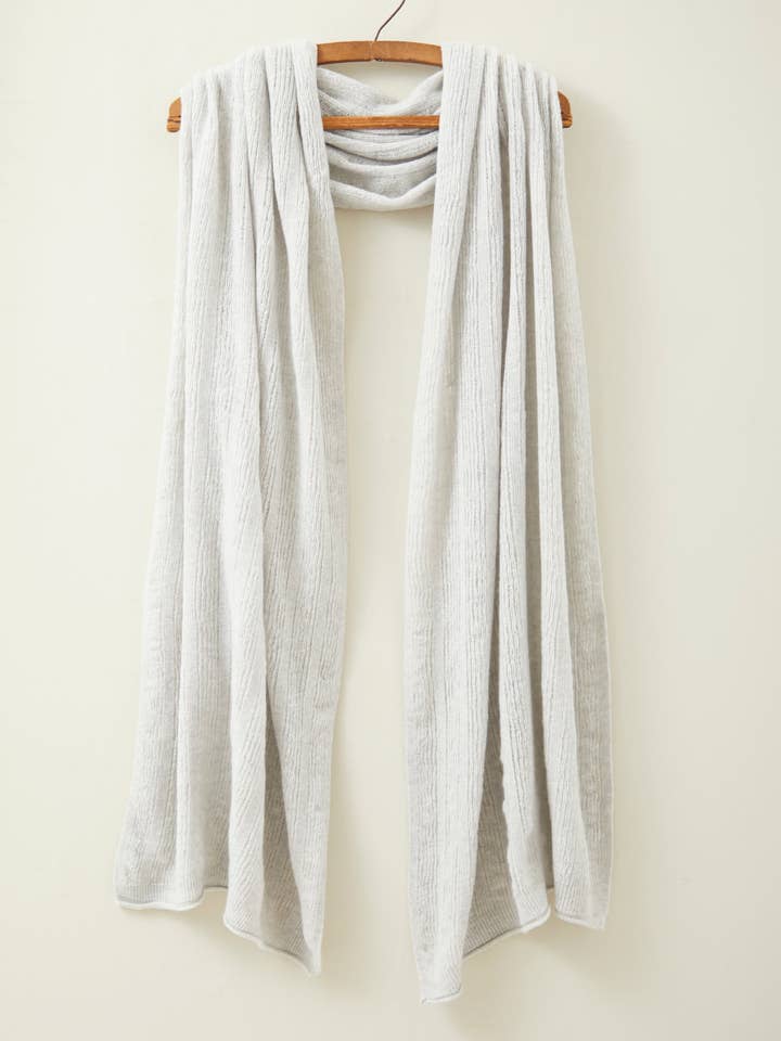 Fine Lambswool Brant Wrap in Silver for wholesale by OUBAS