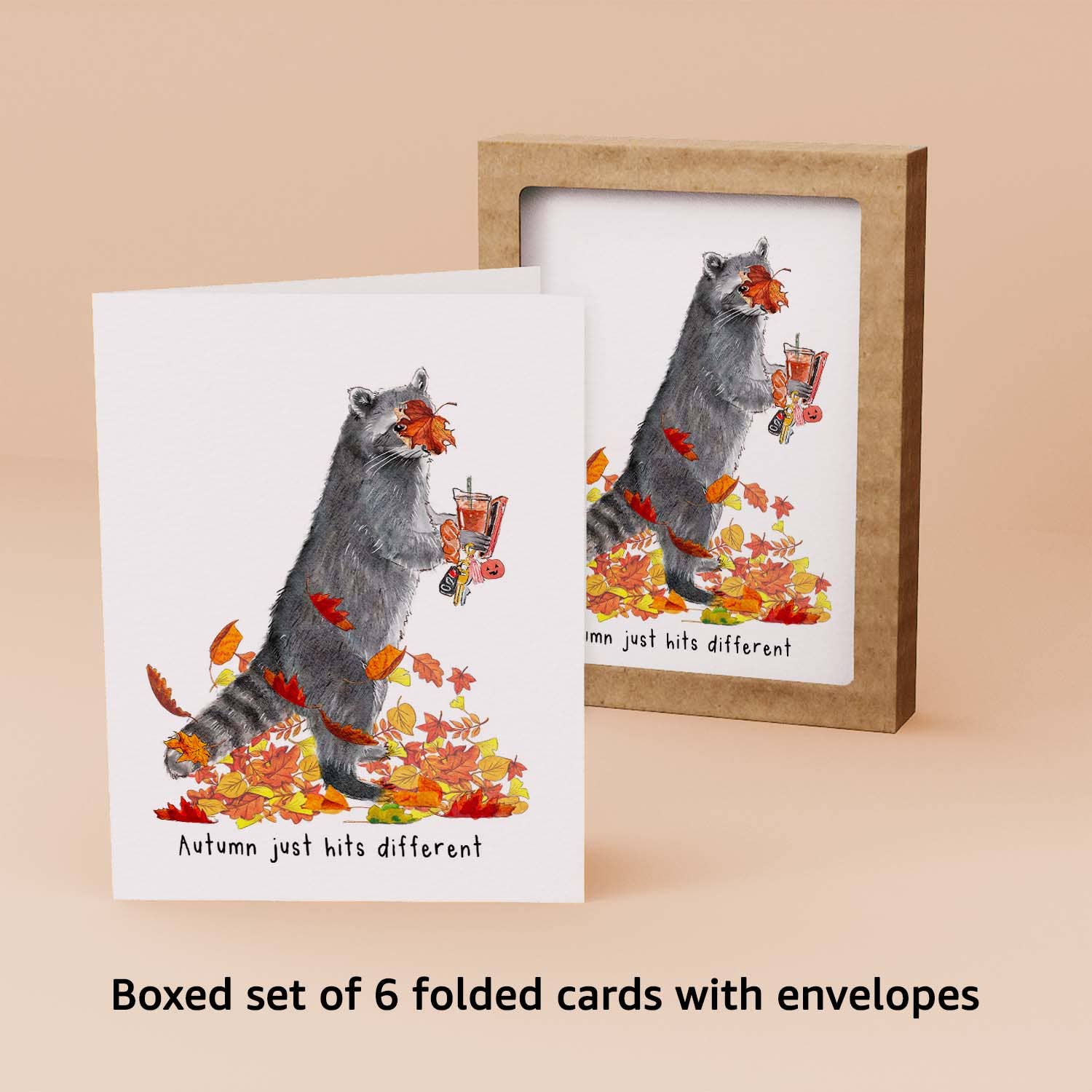 Liyana Studio - Venta al por mayor Tarjetas de Acción de Gracias - El otoño se siente diferente - Tarjeta divertida de Acción de Gracias5