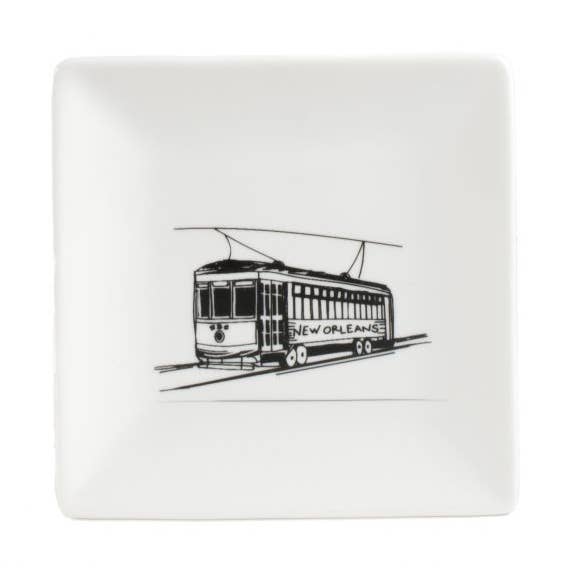 Trinket Tray - Black and White Streetcar for wholesale by THE PARISH LINE